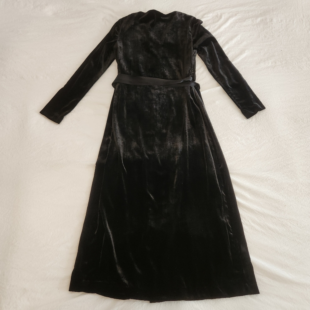 DVF Diane Von Furstenberg Black Velvet Julian Long Wrap Dress Elegant Cocktail 6 - Picture 10 of 12